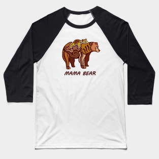 Mama Bear Artistic Design in Color Baseball T-Shirt